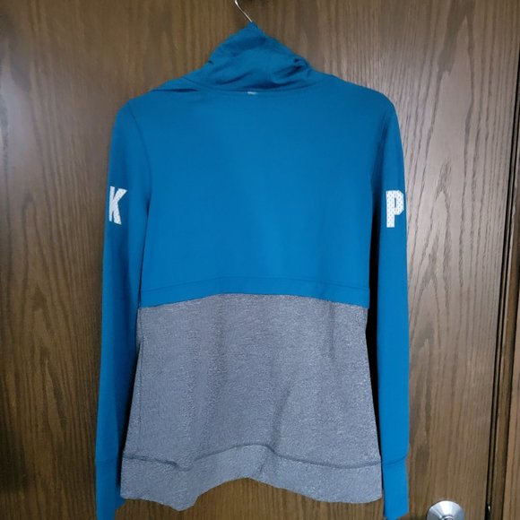 PINK ULTIMATE BY VICTORIA'S SECRET TEAL AND GREY PULLOVER SIZE MEDIUM - Picture 5 of 16